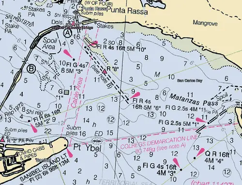 San Carlos Bay Entrance Chartlet